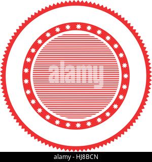 red circular stamp abstract art deco emblem vector illustration Stock Vector