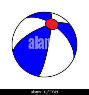 Colorful Blue Beach Ball Stock Vector