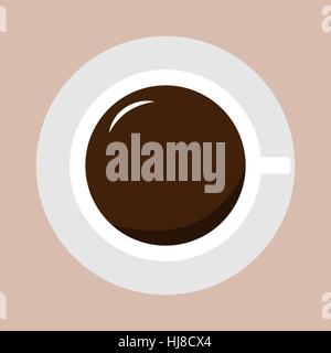 Top View of a Hot Coffee Cup Stock Vector