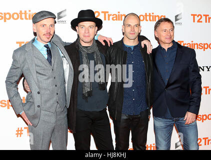 (Left to right) Ewen Bremner, Ewan McGregor, Jonny Lee Miller and Robert Carlyle at the world premiere of Trainspotting 2 at Cineworld in Edinburgh. Stock Photo