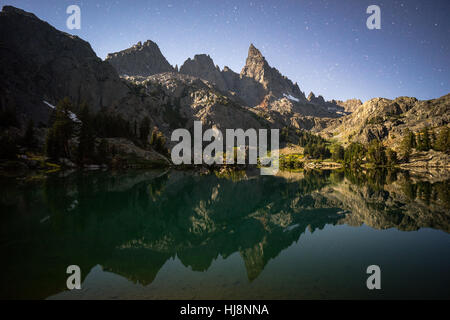 Stars Over Minaret Lake, California, United States Stock Photo
