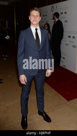 George MacKay arrives at the London Critics' Circle Film Awards at the May Fair Hotel in London. Stock Photo