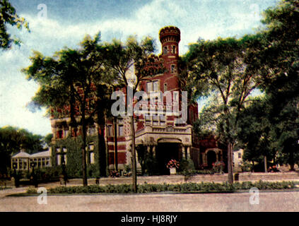 Mrs. Potter Palmer's Residence - Lake Shore Drive - Chicago, circa 1908 Stock Photo