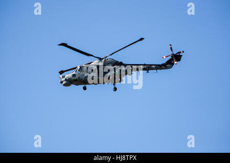 Royal Navy Westland Lynx is a British multi-purpose military helicopter designed and built by Westland Helicopters. Stock Photo