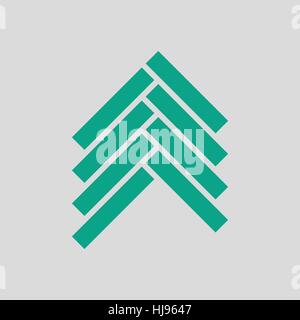 Parquet icon. Gray background with green. Vector illustration. Stock Vector