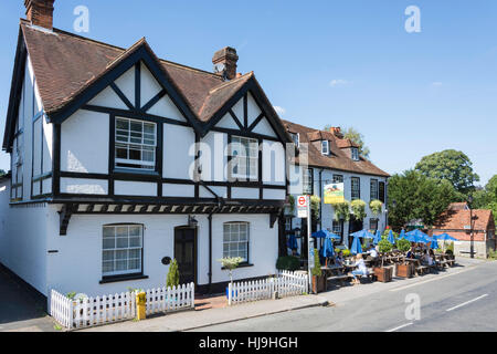 House and The Running Horses Pub, Old London Road, Mickleham, Surrey, England, United Kingdom Stock Photo