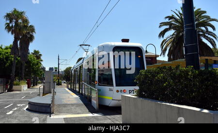 Melbourne, Australia - December 30, 2016. No 109 tram at the Port Melbourne Light Rail Station. Melbourne tramway network is a major form of public tr Stock Photo