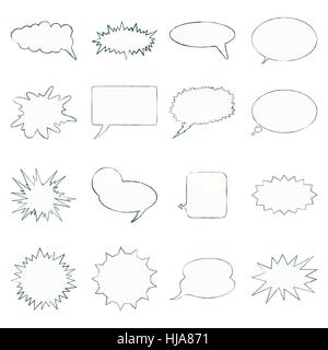Set of different speech bubbles isolated on white Stock Vector