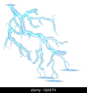 Thunder storm realistic lightning. EPS 10 Stock Vector