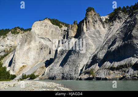 rhine, switzerland, grisons, Canyon, big, large, enormous, extreme, powerful, Stock Photo