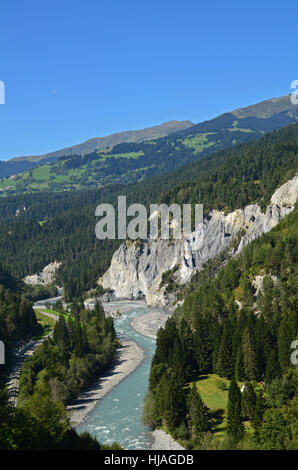 rhine, switzerland, grisons, Canyon, big, large, enormous, extreme, powerful, Stock Photo