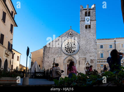 Facade of a medieval church. Alatri, Lazio. Italy Stock Photo