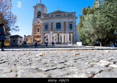 Facade of a medieval church. Alatri, Lazio. Italy Stock Photo