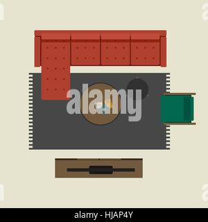 Living room in flat style Stock Vector