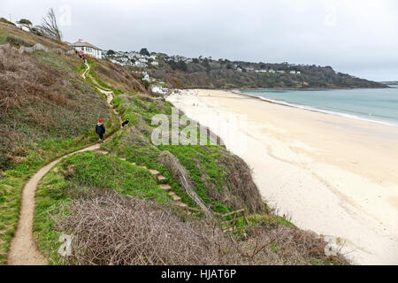 Carbis Bay beach or Barrepta Cove near the mouth of the Hayle Estuary harbour town of St Ives, Cornwall South West England UK GB Stock Photo