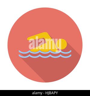 Pool flat. Single flat color icon. Vector illustration. Stock Vector