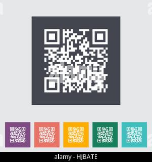 QR code. Single color flat icon. Vector illustration. Stock Vector