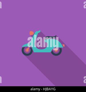Scooter icon. Flat vector related icon with long shadow for web and mobile applications. It can be used as - logo, pictogram, icon, infographic elemen Stock Vector