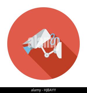 Video surveillance CCTV Camera. Single flat color icon. Vector illustration. Stock Vector