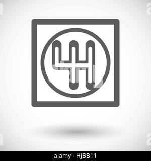 Gear. Single flat icon on white background. Vector illustration. Stock Vector