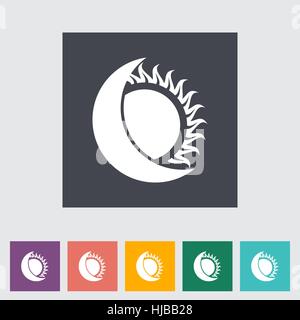 Solar eclipse single flat icon. Vector illustration. Stock Vector
