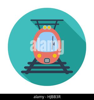 Suburban electric train. Single flat color icon. Vector illustration. Stock Vector