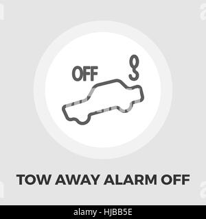 Tow away alarm off icon vector. Flat icon isolated on the white background. Editable EPS file. Vector illustration. Stock Vector