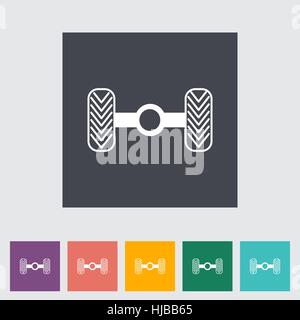 Chassis car single flat icon. Vector illustration. Stock Vector