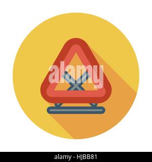 Warning triangle. Single flat color icon. Vector illustration. Stock Vector