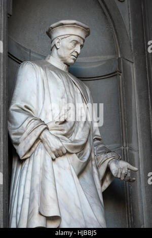 Florence. Italy. Statue of Cosimo de' Medici (1389-1464), Uffizi Gallery. Stock Photo