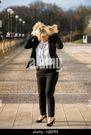 Newly appointed Sinn Fein leader for Stormont Michelle O'Neill outside Stormont Buildings. Stock Photo