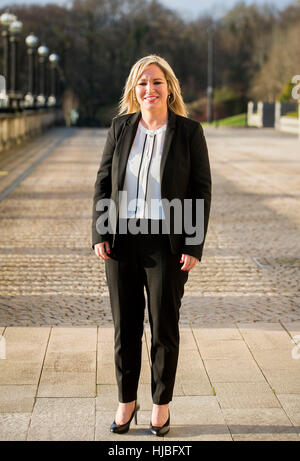 Newly appointed Sinn Fein leader for Stormont Michelle O'Neill outside Stormont Buildings. Stock Photo
