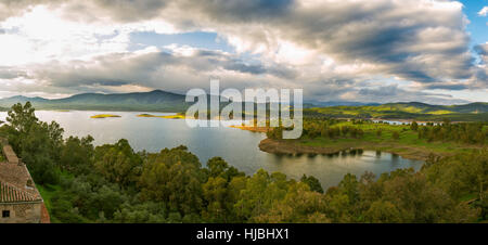 Landscape in the swamp of Gabriel y Galan. Extremadura. Spain. Stock Photo