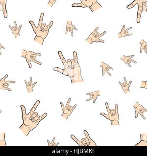 rock hand pattern Stock Vector