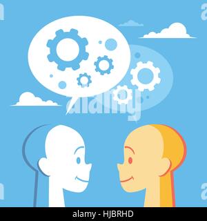 Human Head With Cogwheel Business Brainstorming Process Stock Vector