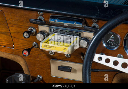 Eight track player with David Bowie 'Changes' cartridge in a classic car Stock Photo