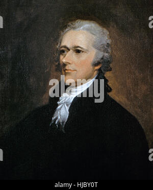 ALEXANDER HAMILTON (1755 ? - 1804) one of the Founding Fathers of the United States. painted by  John Trumbull in 1806 Stock Photo