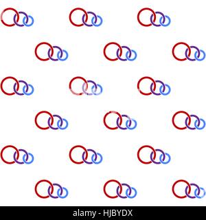Simple interlocking / overlapping circles pattern on white - seamless, repeating, tile, vector Stock Vector