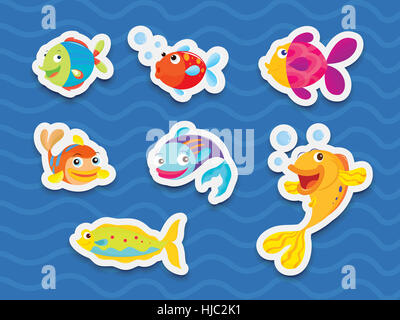 object, animal, waves, clown, bubbles, series, creature, button, outline, Stock Photo