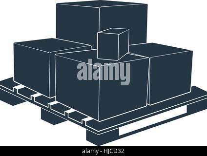 The pallet for transport and storage crates, boxes. Vector illustration. Stock Vector