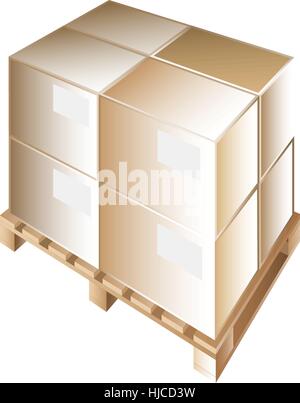 The pallet for transport and storage crates, boxes. Vector illustration. Stock Vector