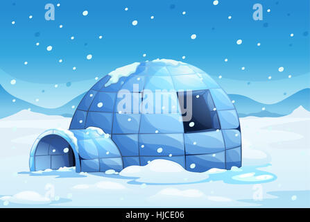 house, building, isolated, winter, graphic, dome, north pole, arctic, cold, Stock Photo