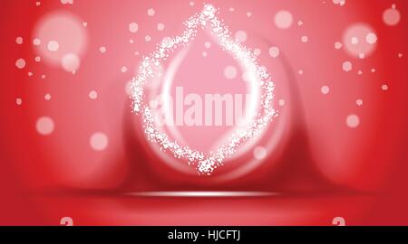 Digital vector abstract empty red background with bubbles and light waves. Ready for product placement and infographic, ads, print or magazine Stock Vector