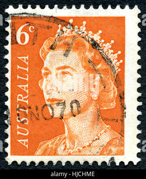 Australia - Circa 1970: A Used 5 Cent Postage Stamp From Australia 