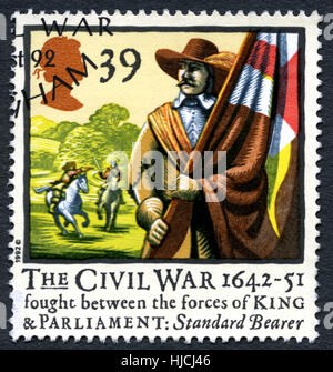 UNITED KINGDOM - CIRCA 1992: A used postage stamp from the UK, commemorating the 350th anniversary of English civil war, circa 1992. Stock Photo