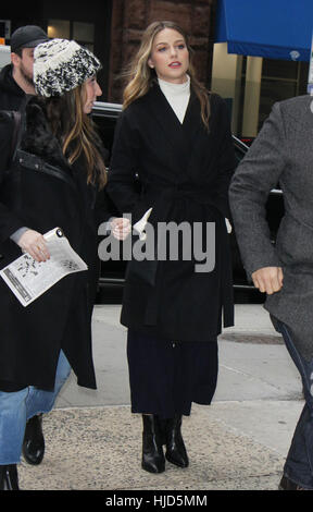 New York, NY, USA. 23rd Jan, 2017. Melissa Benoist at AOL Build promoting the new season of Supergirl and new oil Patriot's Day on January 23, 2017 in New York City. Credit: Rw/Media Punch/Alamy Live News Stock Photo