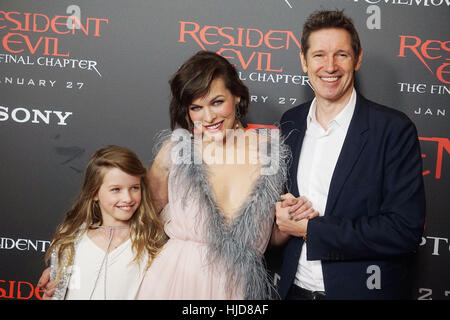 Director Paul W.S. Anderson(R) and his daughter Ever Anderson attend the  world premiere for the film Resident Evil: The Final Chapter in Tokyo,  Japan on December 13, 2016. Photo by Keizo Mori/UPI