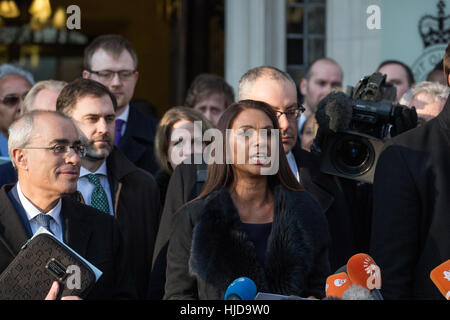 London, UK. 24th Jan, 2017. Gina Miller makes a statement outside the Supreme Court following the Article 50 ruling. Credit: Mark Kerrison/Alamy Live News Stock Photo