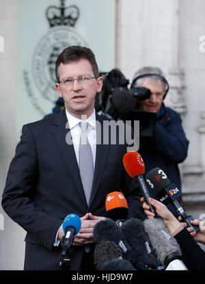 London, UK. 24th Jan, 2017. Attorney General Jeremy Wright speaks outside the British Supreme Court in London, UK, Jan. 24, 2017. The British Supreme Court on Tuesday ruled that Prime Minister Theresa May must consult Parliament before triggering formal negotiations on UK leaving the European Union (EU). Credit: Han Yan/Xinhua/Alamy Live News Stock Photo