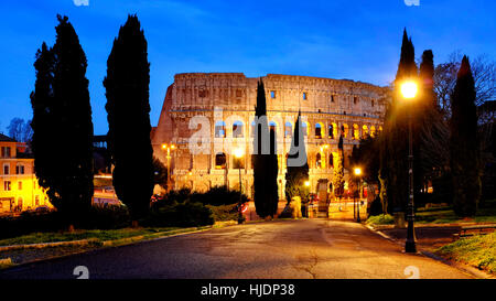 View of the Colosseum from the Oppian Hill, Rome Italy Stock Photo